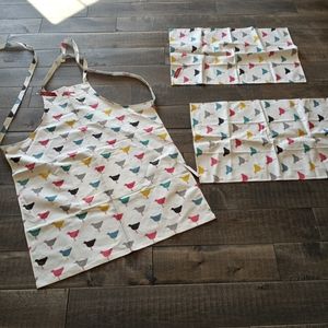 Cooking apron and place mats